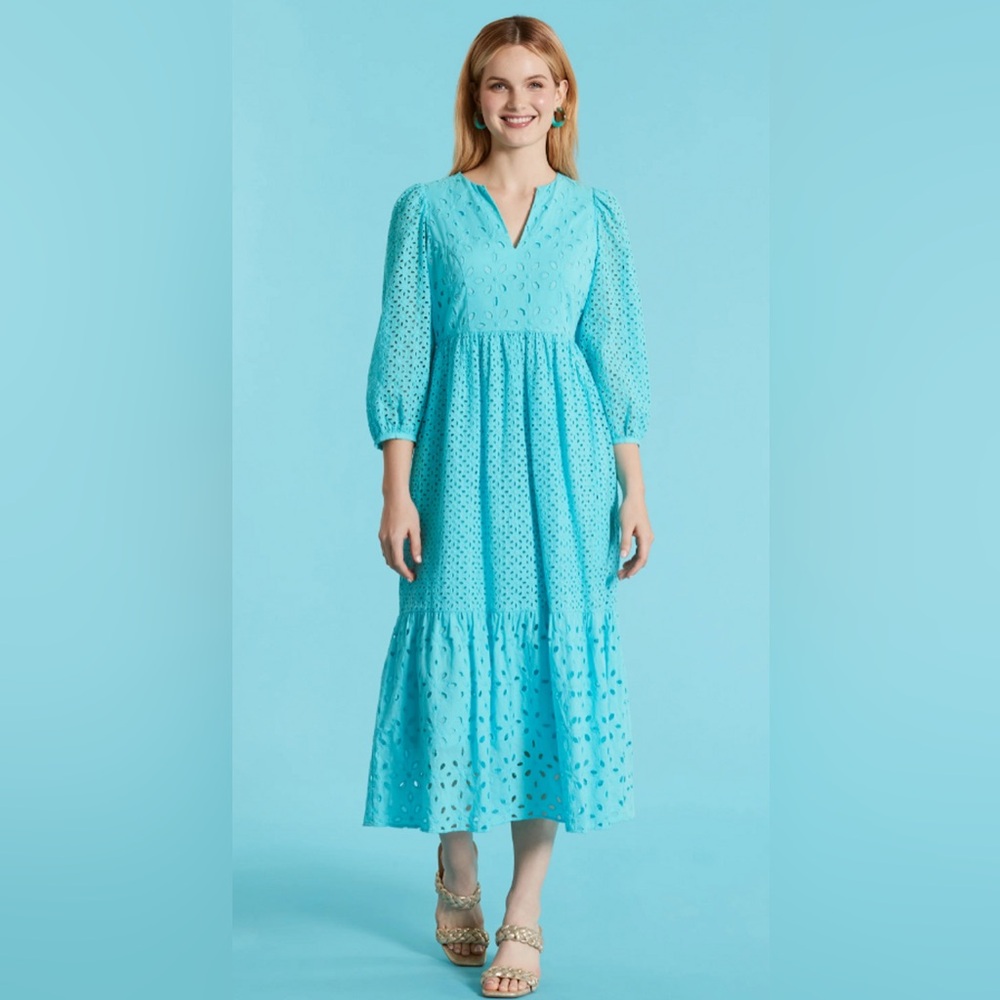 NWT Tyler Boe
Isador Eyelet Midi Dress in Seaside